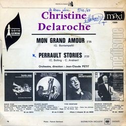 [Pochette de Mon grand amour (Christine DELAROCHE) - verso]