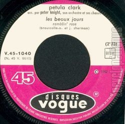 [Pochette de Les beaux jours "Ramblin’ Rose" (Petula CLARK)]