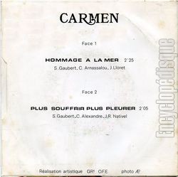 [Pochette de Hommage  la mer (CARMEN) - verso]