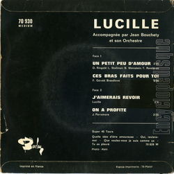 [Pochette de Un petit peu d’amour (LUCILLE) - verso]