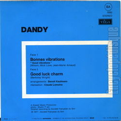 [Pochette de Bonnes vibrations / Good luck charm (DANDY) - verso]