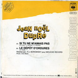 [Pochette de Si tu ne m’aimais pas (Jean-Nol DUPR) - verso]