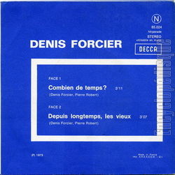 [Pochette de Combien de temps (Denis FORCIER) - verso]