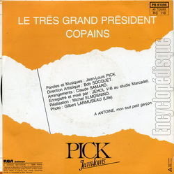 [Pochette de Le trs grand prsident (Jean-Louis PICK) - verso]