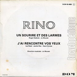 [Pochette de Un sourire et des larmes (RINO) - verso]