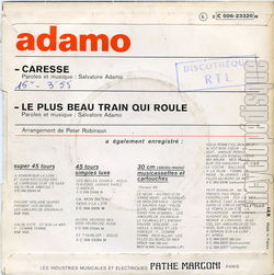 [Pochette de Caresse (Salvatore ADAMO) - verso]