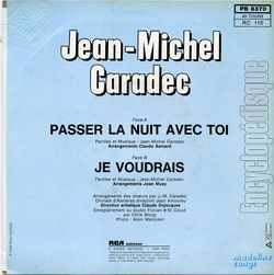 [Pochette de Passer la nuit avec toi (Jean-Michel CARADEC) - verso]