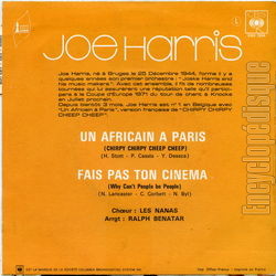 [Pochette de Un africain  Paris (Joe HARRIS) - verso]