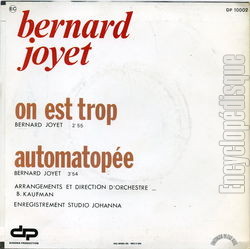 [Pochette de On est trop (Bernard JOYET) - verso]