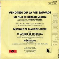 [Pochette de Vendredi ou la vie sauvage (T.V. (Tlvision)) - verso]