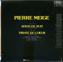 [Pochette de L’avion de nuit (Pierre MEIGE) - verso]