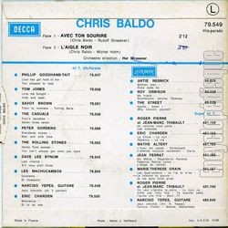 [Pochette de Avec ton sourire (Chris BALDO) - verso]