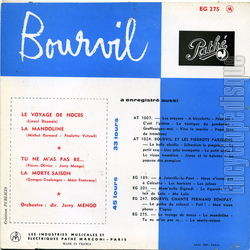 [Pochette de Le voyage de noces (BOURVIL) - verso]