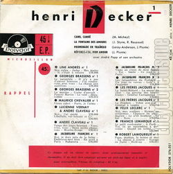 [Pochette de Cano, cano (Henri DECKER) - verso]