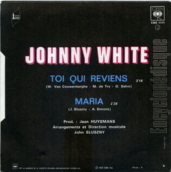 [Pochette de Toi qui reviens (Johnny WHITE) - verso]