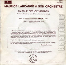 [Pochette de Marche des olympiades (Maurice LARCANGE) - verso]