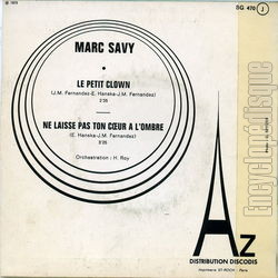 [Pochette de Le petit clown (Marc SAVY) - verso]