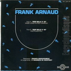 [Pochette de Trop belle (Frank ARNAUD) - verso]