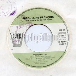 [Pochette de Un impossible amour (Jacqueline FRANOIS) - verso]