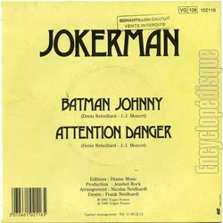 [Pochette de Batman Johnny (JOKERMAN) - verso]