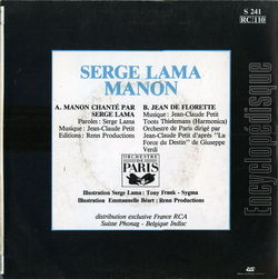 [Pochette de Manon (Serge LAMA) - verso]