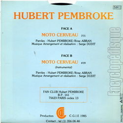 [Pochette de Moto cerveau (Hubert PEMBROKE) - verso]