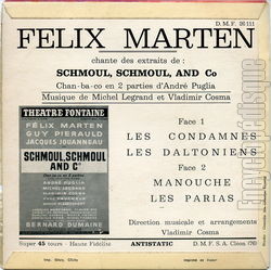 [Pochette de Schmoul, schmoul and co (Flix MARTEN) - verso]