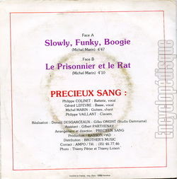 [Pochette de Slowly, funky, boogie (PRCIEUX SANG) - verso]