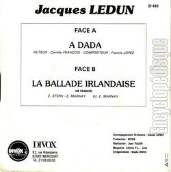 [Pochette de  dada (Jacques LEDUN) - verso]