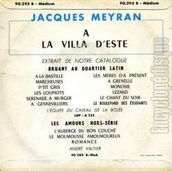 [Pochette de  la Villa d’Este 1 (Jacques MEYRAN) - verso]