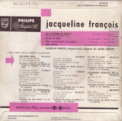 [Pochette de Les lavandires du Portugal (Jacqueline FRANOIS) - verso]