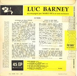 [Pochette de Les Rois du Caf’ Conc’ (Luc BARNEY) - verso]