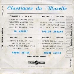 [Pochette de Classiques du musette Vol.4 (Andr ASTIER) - verso]