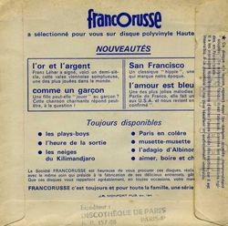 [Pochette de Slection Francorusse (PUBLICIT) - verso]