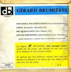 [Pochette de Tout doux, tout doucement (Grard BRUMIRES) - verso]