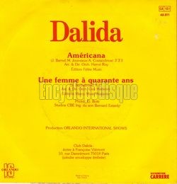 [Pochette de Amricana (DALIDA) - verso]