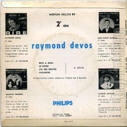 [Pochette de Bric  brac (Raymond DEVOS) - verso]