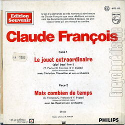 [Pochette de dition souvenir : Le jouet extraordinaire (Claude FRANOIS) - verso]