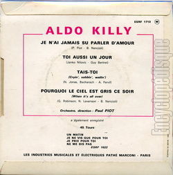 [Pochette de Je n’ai jamais su parler d’amour (Aldo KILLY) - verso]