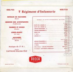 [Pochette de 5me rgiment d’infanterie (MUSIQUE MILITAIRE) - verso]