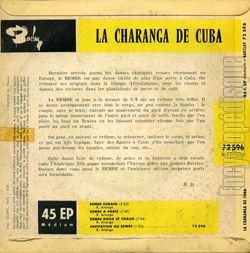 [Pochette de Bembe cubain (La CHARANGA de CUBA) - verso]