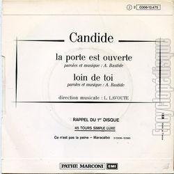 [Pochette de La porte est ouverte (CANDIDE (2)) - verso]