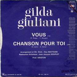 [Pochette de Vous (Gilda GIULIANI) - verso]