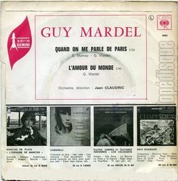 [Pochette de Quand on me parle de Paris (Guy MARDEL) - verso]