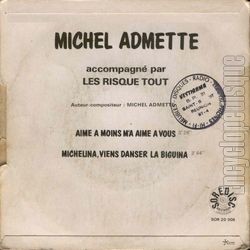 [Pochette de Aime a moins m’a aime a vous (Michel ADMETTE) - verso]