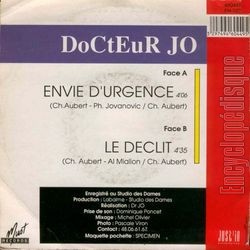 [Pochette de Envie d’urgence (DOCTEUR JO) - verso]