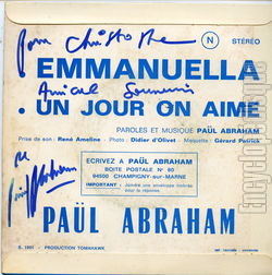 [Pochette de Emmanuella (Pal ABRAHAM) - verso]