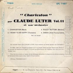 [Pochette de Charleston - Vol.11 (Claude LUTER) - verso]