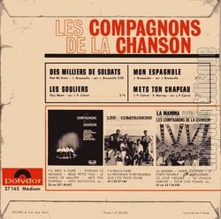 [Pochette de Des milliers de soldats (Les COMPAGNONS DE LA CHANSON) - verso]