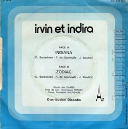 [Pochette de Indiana (IRVIN ET INDIRA) - verso]